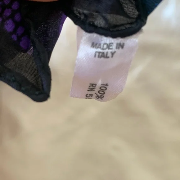 Vintage Axcess Silk Square Scarf | Floral Silk Scarf | Flower Silk Scarf - Picture 6 of 8